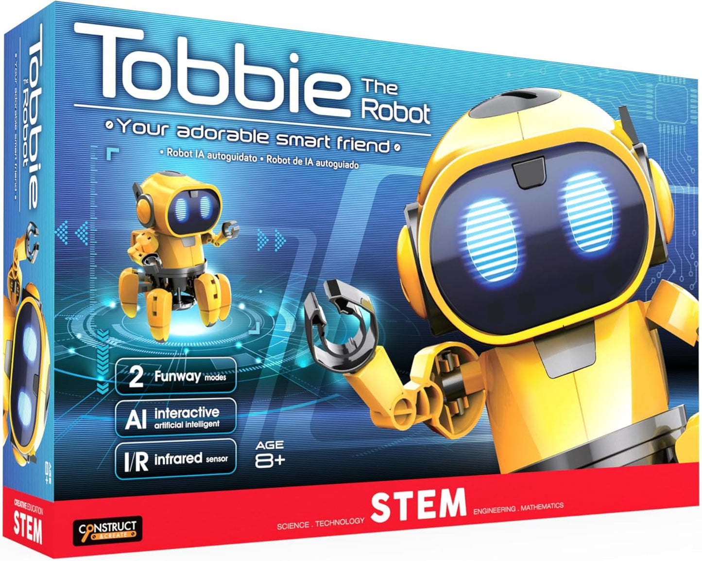 إنشاء وإنشاء روبوت الذكاء الاصطناعي الموجه ذاتيًا Tobbie قم ببناء مجموعة STEM الخاصة بك بنفسك