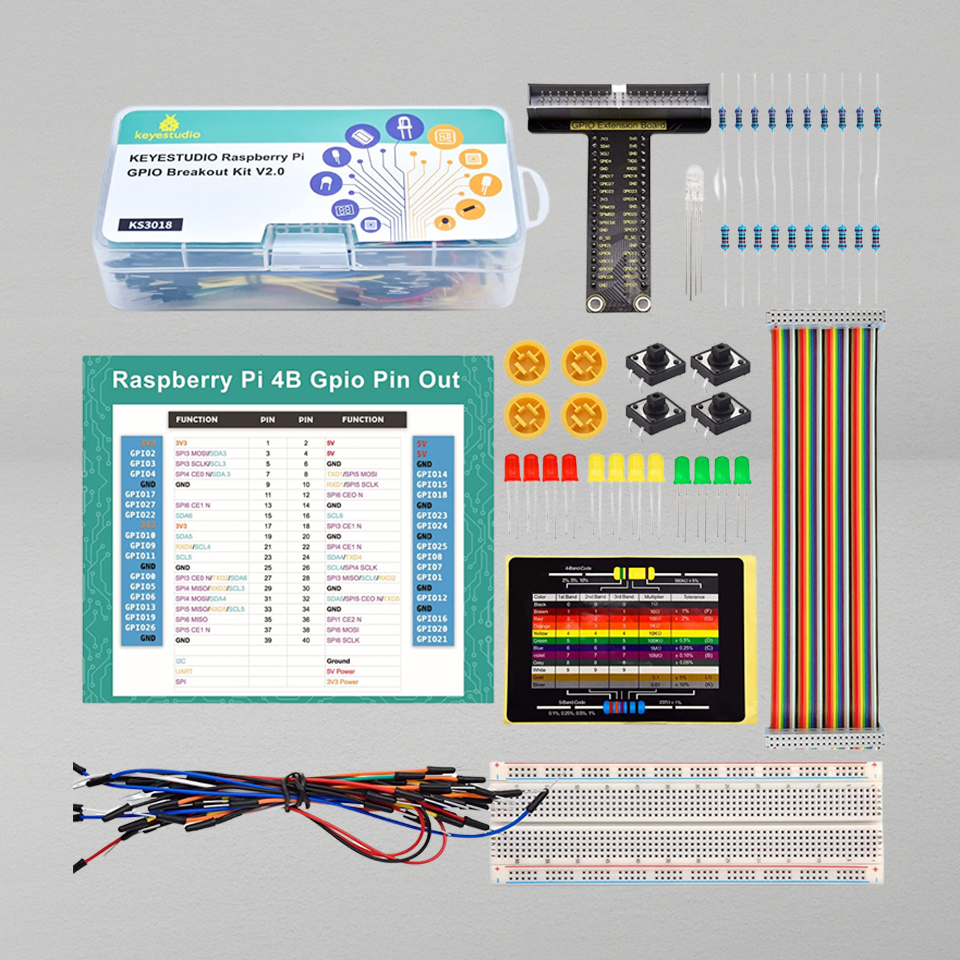 مجموعة توصيل GPIO لـ Raspberry Pi مع لوحة توصيل مكونة من 830 فتحة