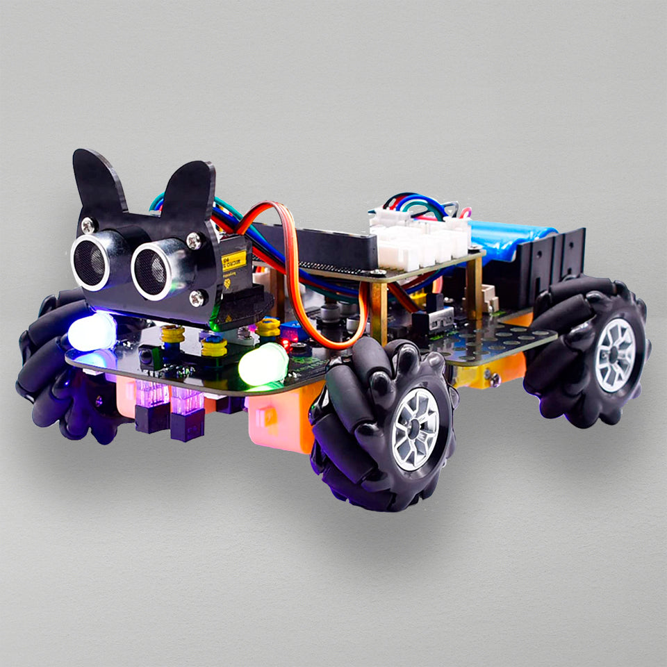 مجموعة سيارة روبوتية Micro:bit V2 4WD Mecanum (بدون بطارية)