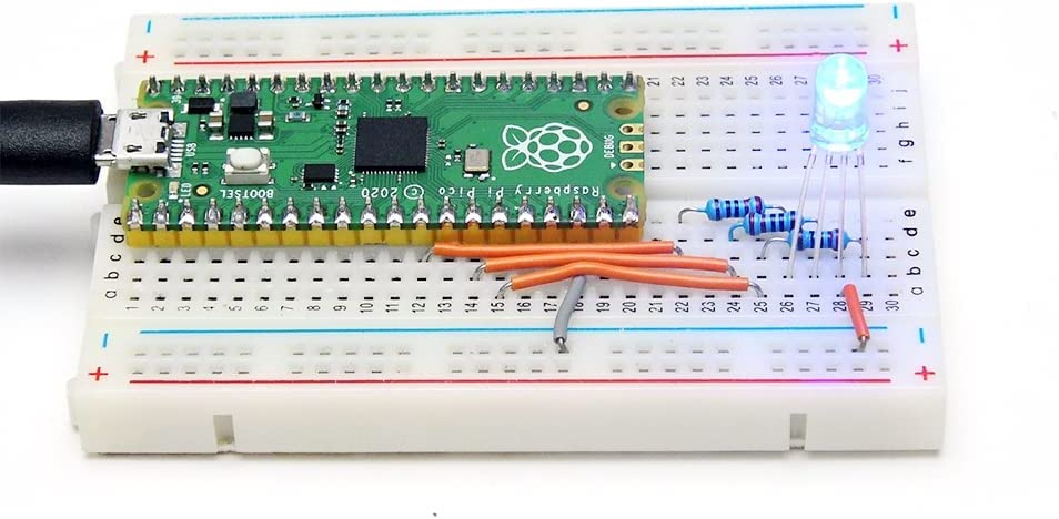 مجموعة أدوات بدء Raspberry Pi Pico الأساسية مع موصلات وكابل micro USB