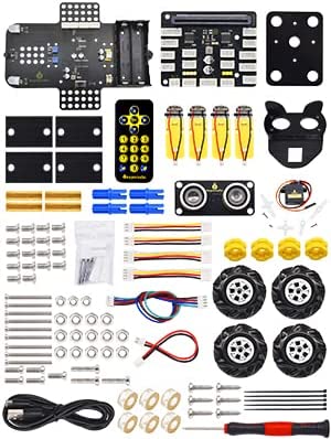 مجموعة سيارة روبوتية Micro:bit V2 4WD Mecanum (بدون بطارية)