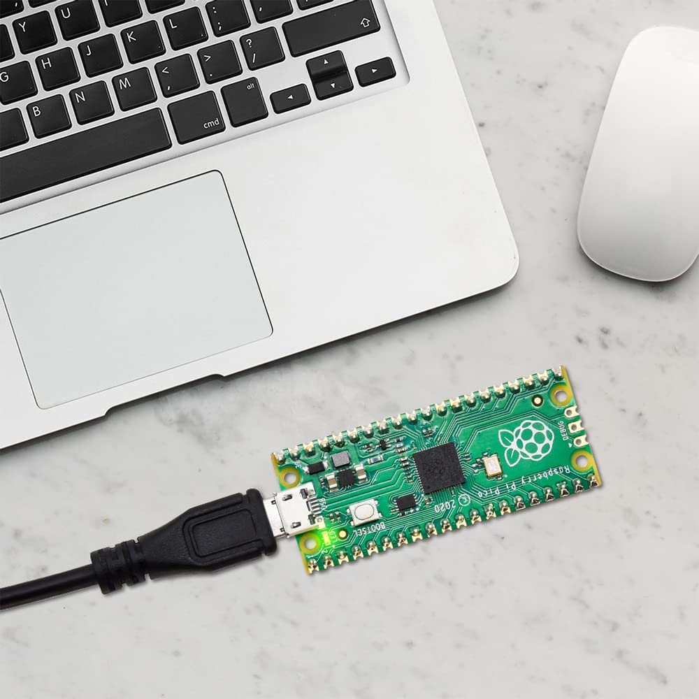 مجموعة أدوات بدء Raspberry Pi Pico الأساسية مع موصلات وكابل micro USB