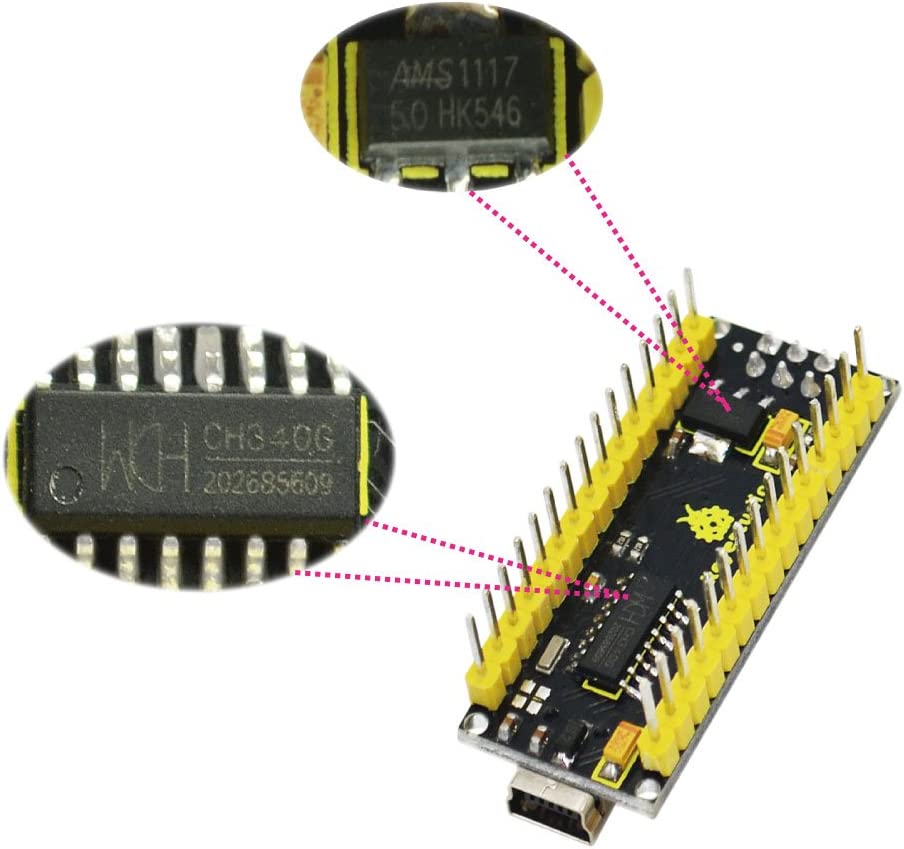 لوحة تطوير متحكم دقيق Nani CH340 مع كابل USB