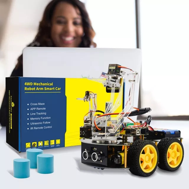 4WD Mechanical Arm Robot Smart Car with Multipurpose Function