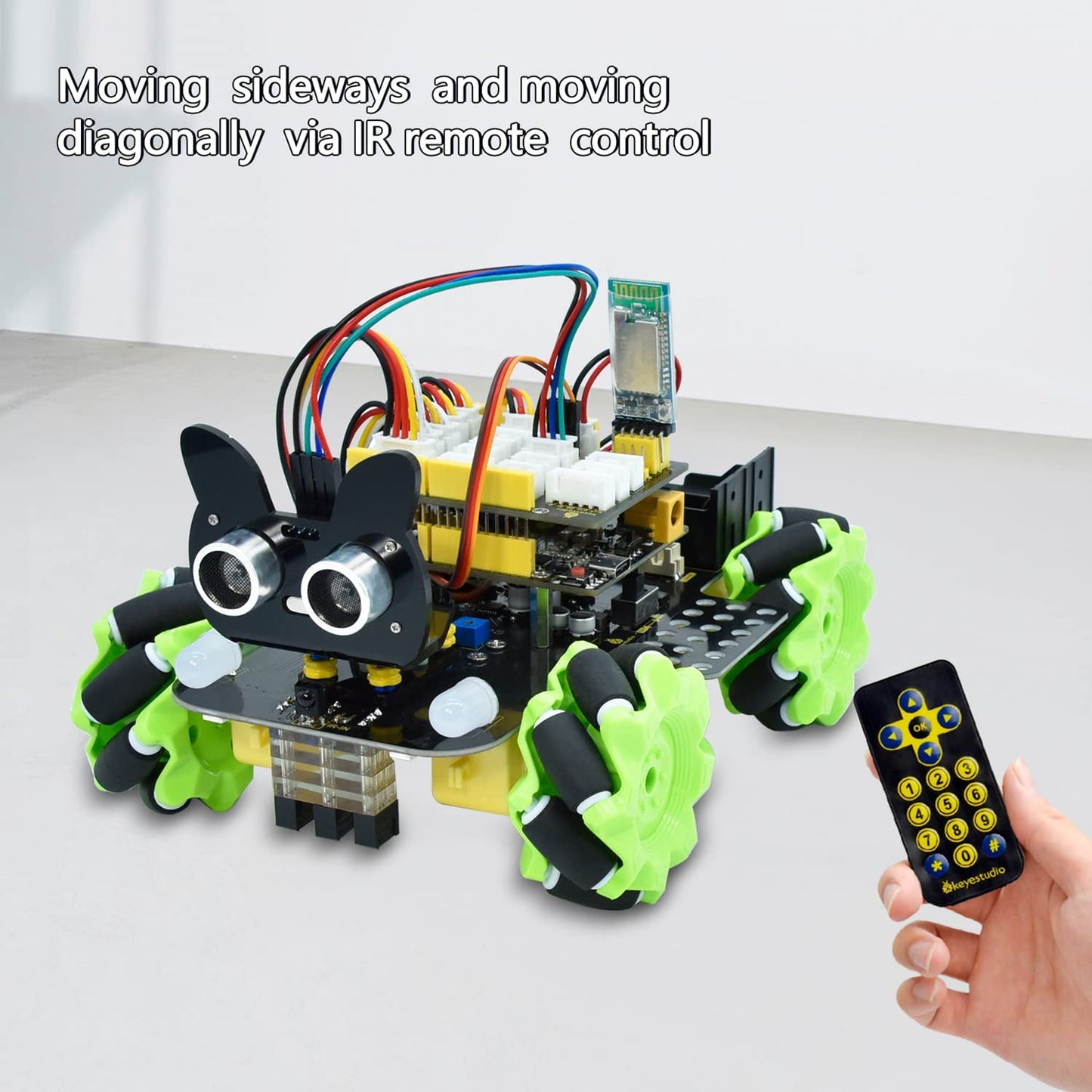 4WD Mecanum Robot Car Kit - Ultrasonic, Bluetooth & IR Control