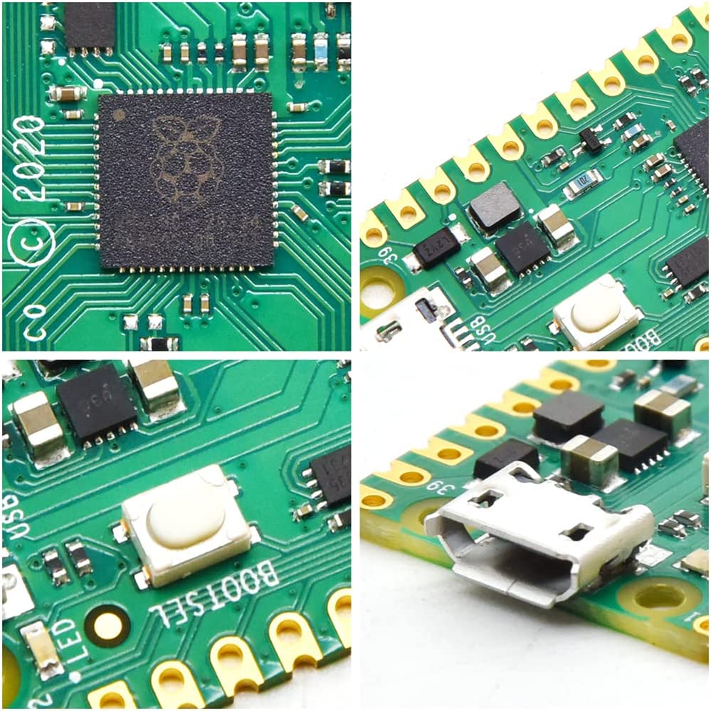 مجموعة أدوات بدء Raspberry Pi Pico الأساسية مع موصلات وكابل micro USB