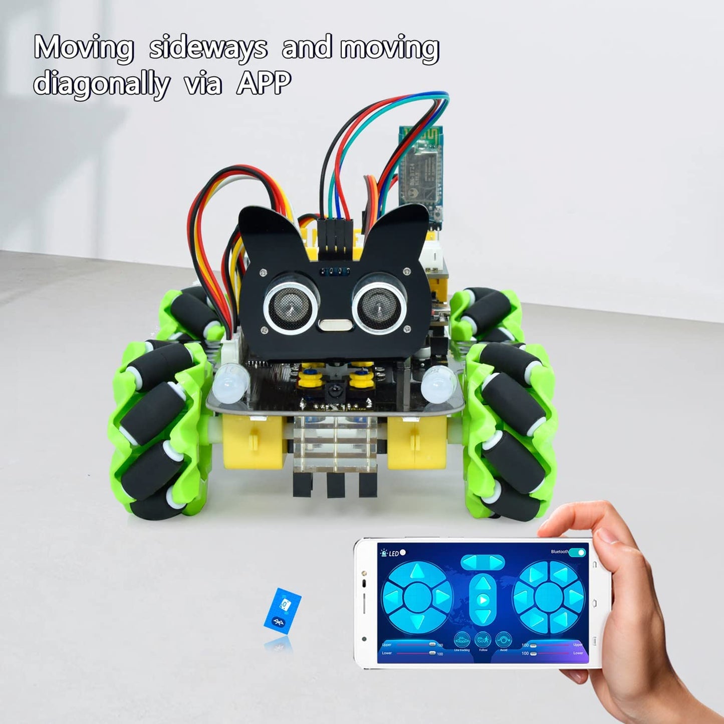 4WD Mecanum Robot Car Kit - Ultrasonic, Bluetooth & IR Control