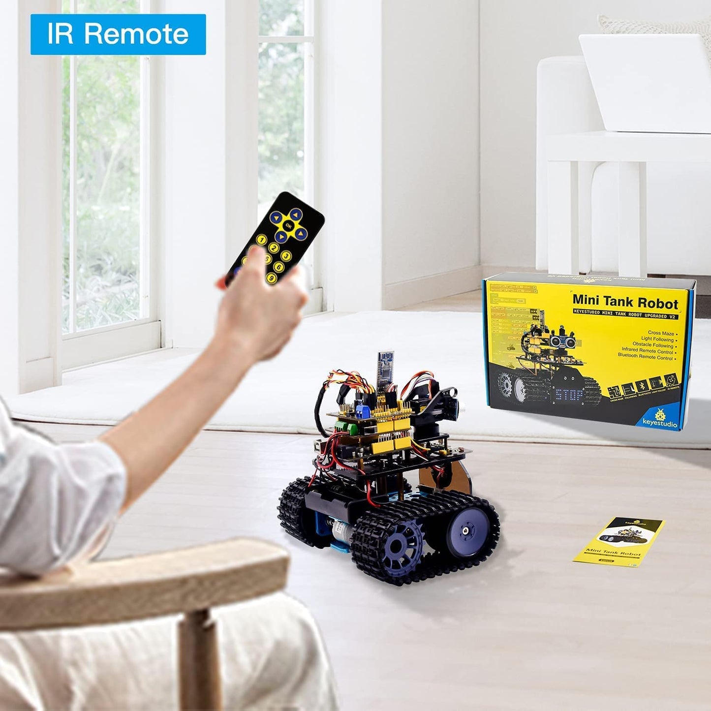Mini Tank Robot Upgrade V2 with Bluetooth App for IOS and Android KS0428