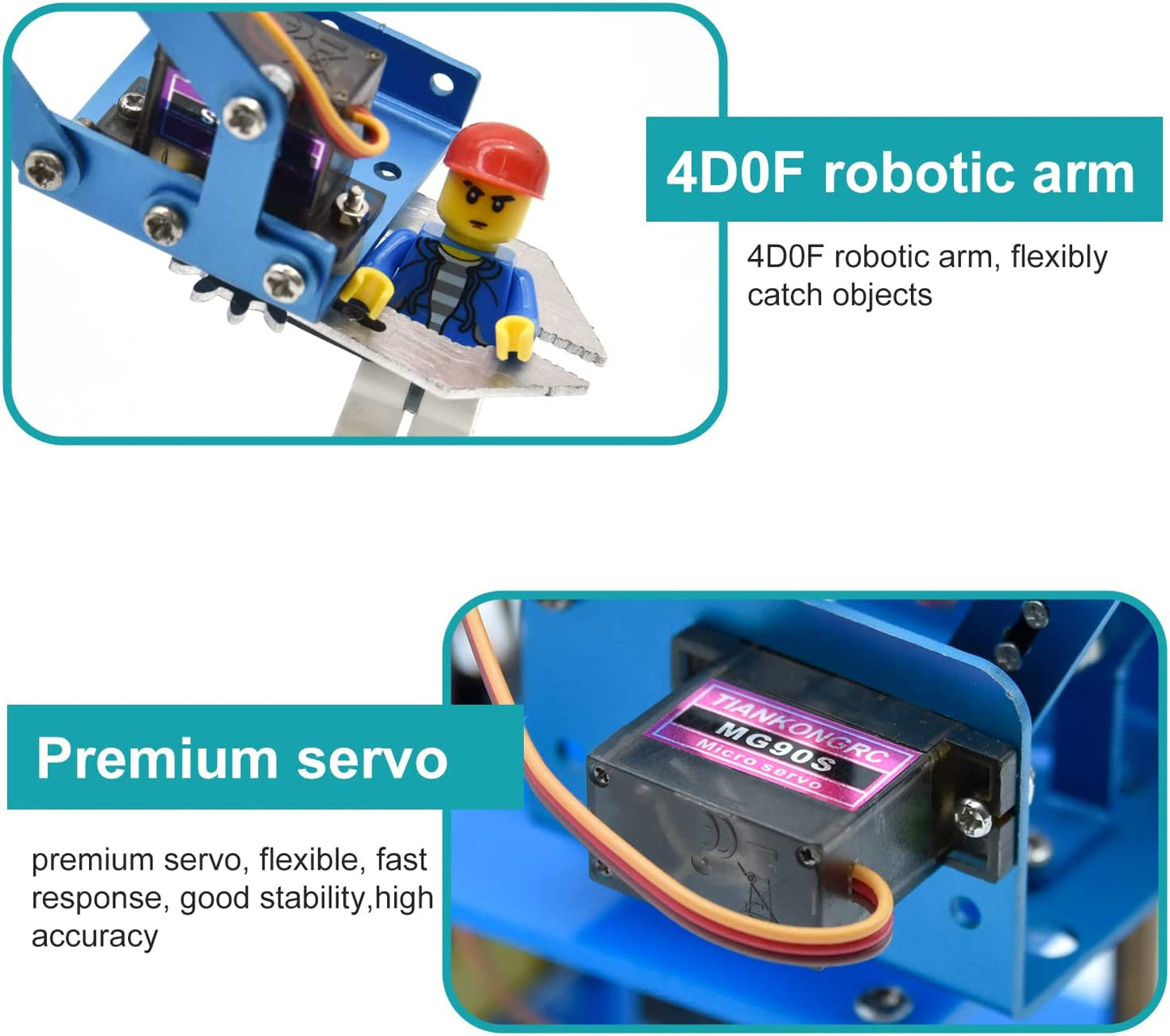4 DOF Mechanical Robot Arm DIY Kit V2.0 (Bluetooth Compatible)