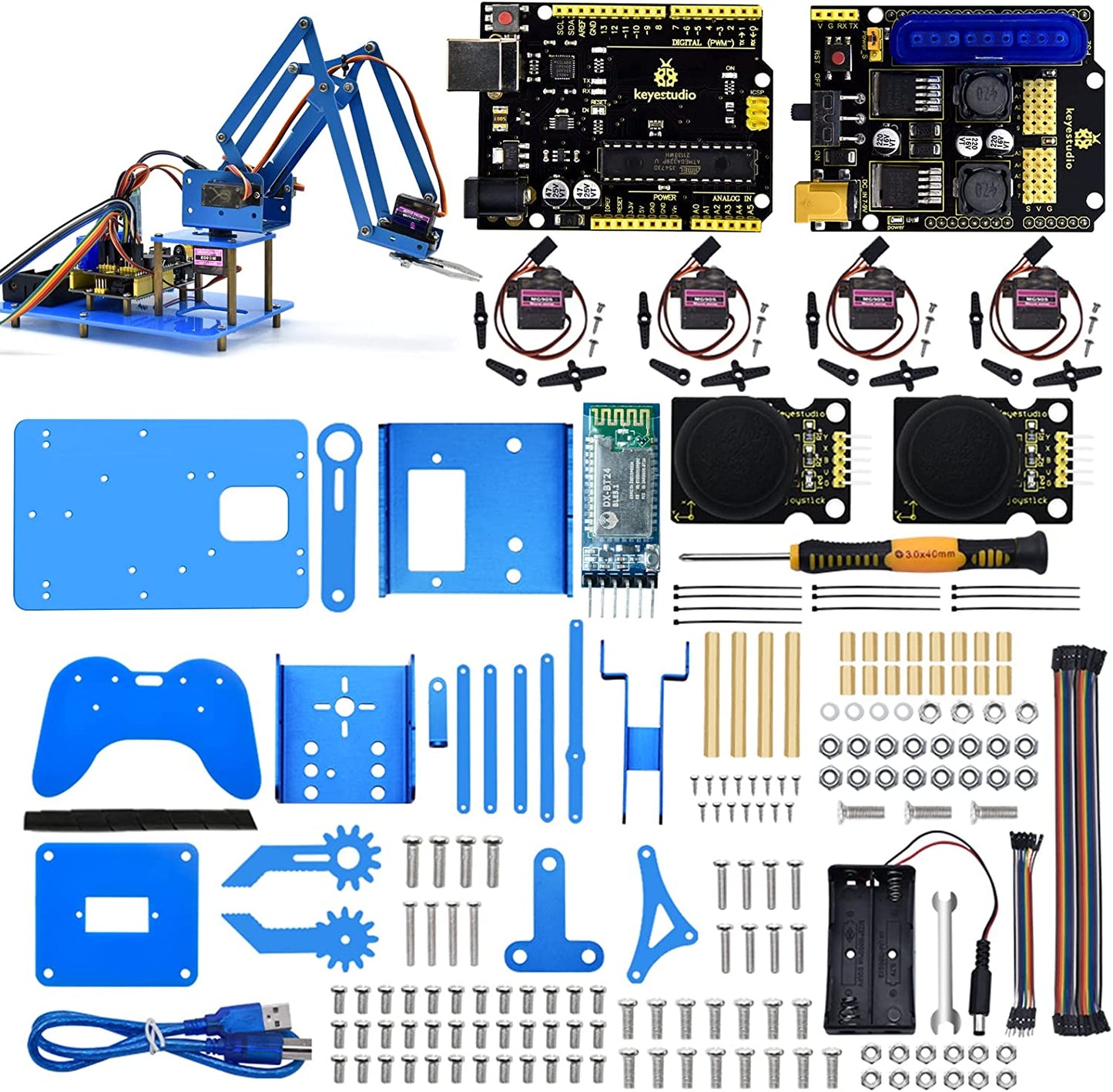 4 DOF Mechanical Robot Arm DIY Kit V2.0 (Bluetooth Compatible)