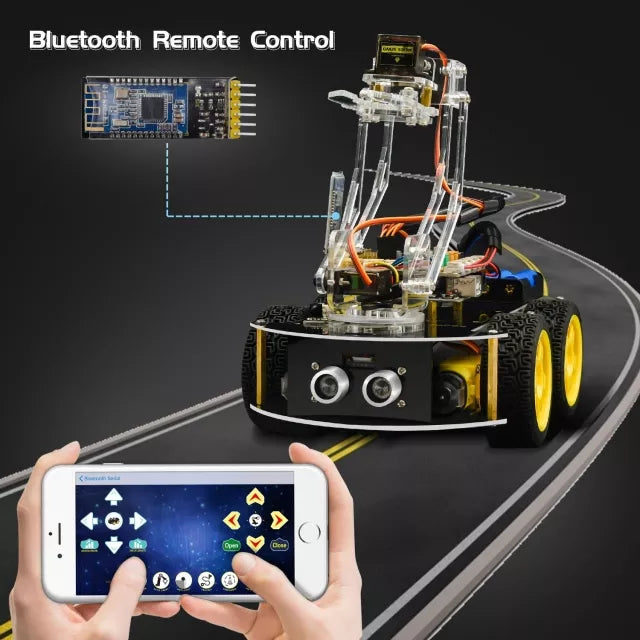 4WD Mechanical Arm Robot Smart Car with Multipurpose Function