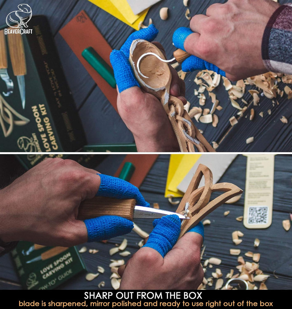 مجموعة نحت الخشب للمبتدئين - مجموعة DIY04 لنحت الملاعق