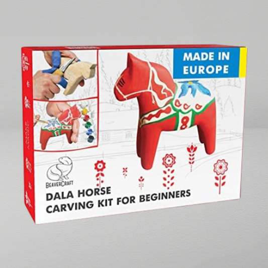 مجموعة نحت الخشب للمبتدئين - مجموعة DIY02 Dala Horse