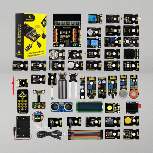 مجموعة أدوات بدء تشغيل مكونة من 45 مستشعرًا لجهاز BBC Microbit (بدون لوحة Microbit)