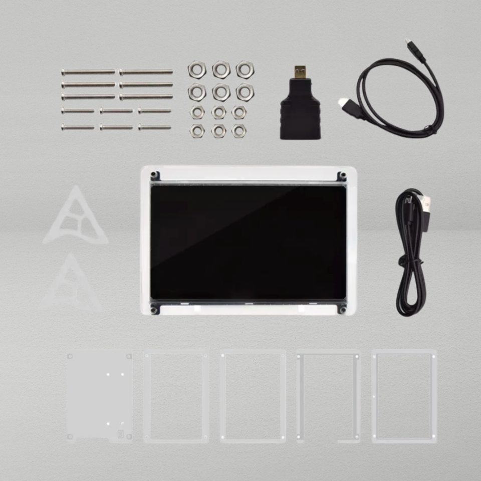 مجموعة شاشة TFT من الكريستال السائل مقاس 7 بوصات وبدقة 1024 × 600 بكسل لـ Raspberry Pi
