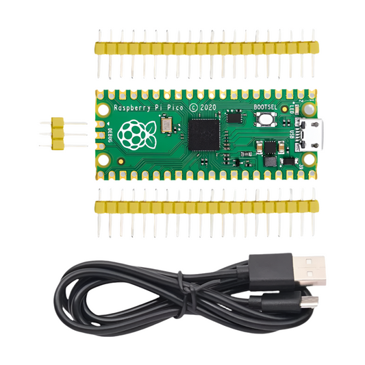 مجموعة أدوات بدء Raspberry Pi Pico الأساسية مع موصلات وكابل micro USB