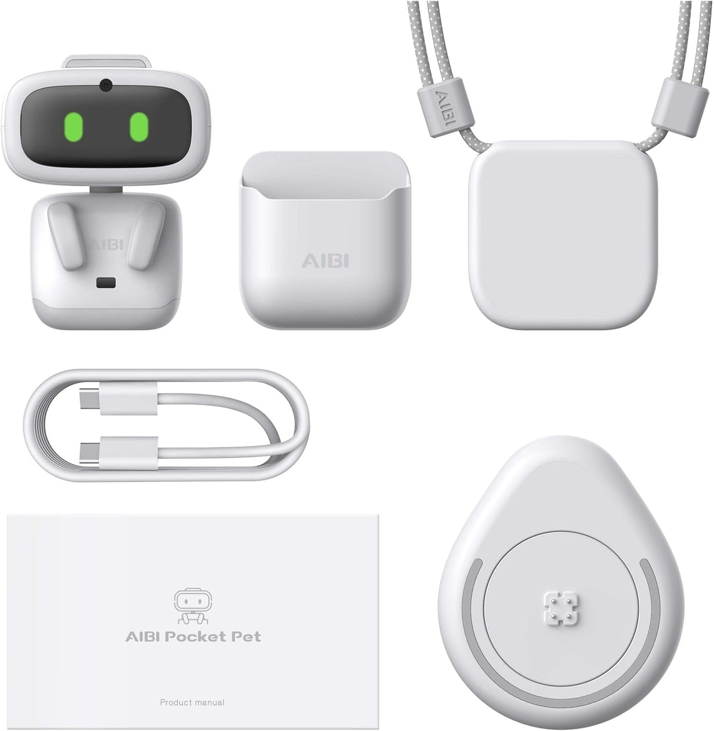 EMOPET AIBI Pocket Pet, Portable Robot, ChatGPT-Powered AI Companion with Voice Commands, Emotional Interaction, Singing and Dancing, Magnetically Attaches to Any Place, Ultra-Portable