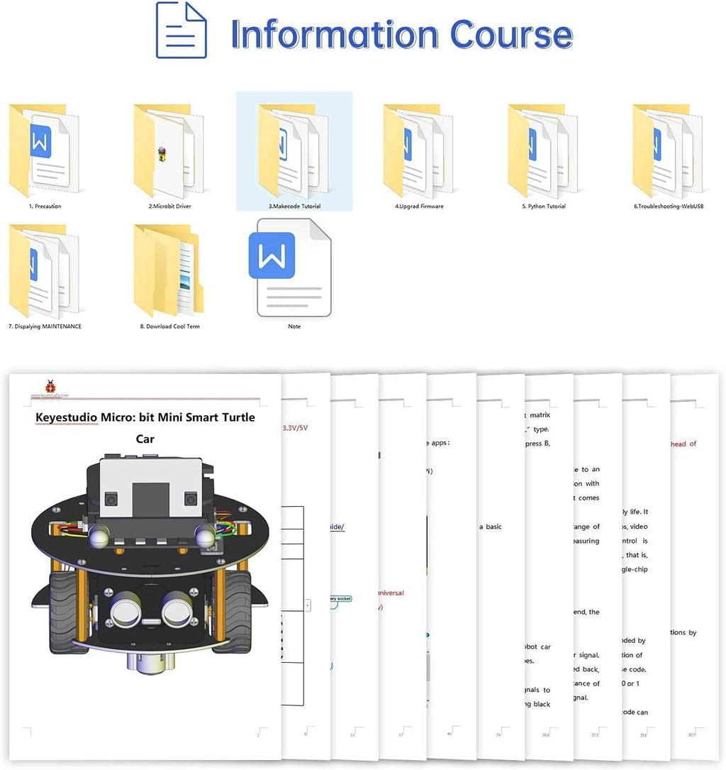 سيارة السلحفاة الذكية الصغيرة من Micro:bit (اللوحة والبطارية غير متضمنة)