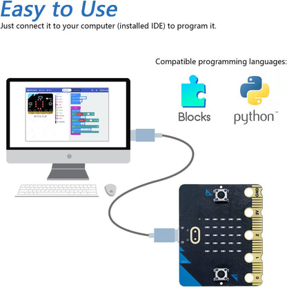لوحة تطوير BBC Micro:bit V2 مع التعليمات البرمجية النموذجية والبرنامج التعليمي
