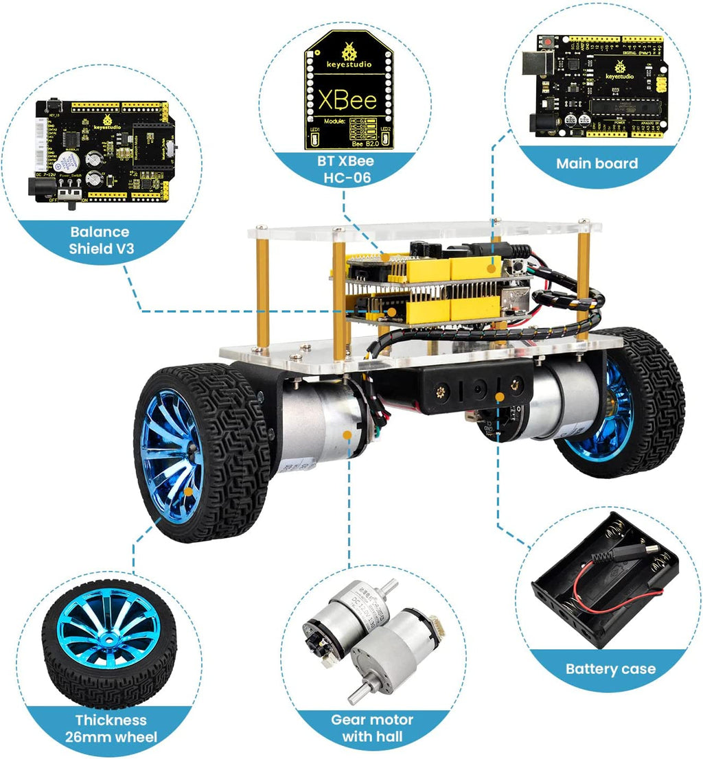 Self-Balancing Robot Car Kit based on UNO R3 Development Board KS0193