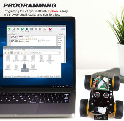 4WD Smart Car Kit Compatible with Raspberry Pi (Board not Included)