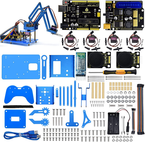 طقم ذراع روبوت ميكانيكي 4 درجات حرية DIY V2.0 (متوافق مع البلوتوث)