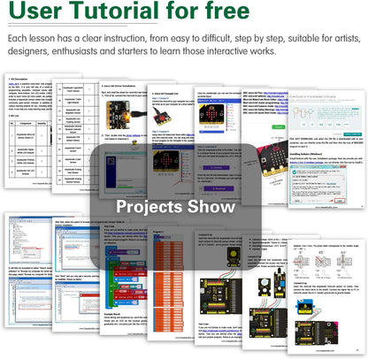مجموعة أدوات بدء تشغيل مكونة من 45 مستشعرًا لجهاز BBC Microbit (بدون لوحة Microbit)