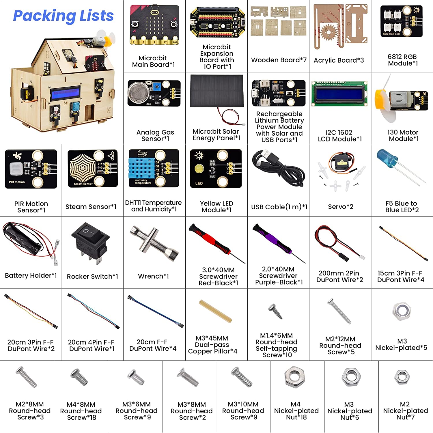 مجموعة أدوات البدء المنزلية الذكية Micro:bit V2 (بدون بطارية)